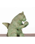 Vintage Lost Wax Cast Bronze Squirrel Family Sculpture with Verde Patina-4. Asian & Chinese Furniture, Art, Antiques, Vintage Home Décor for sale at FEA Home