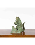 Vintage Lost Wax Cast Bronze Squirrel Family Sculpture with Verde Patina-8. Asian & Chinese Furniture, Art, Antiques, Vintage Home Décor for sale at FEA Home