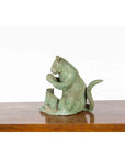Vintage Lost Wax Cast Bronze Squirrel Family Sculpture with Verde Patina-9. Asian & Chinese Furniture, Art, Antiques, Vintage Home Décor for sale at FEA Home