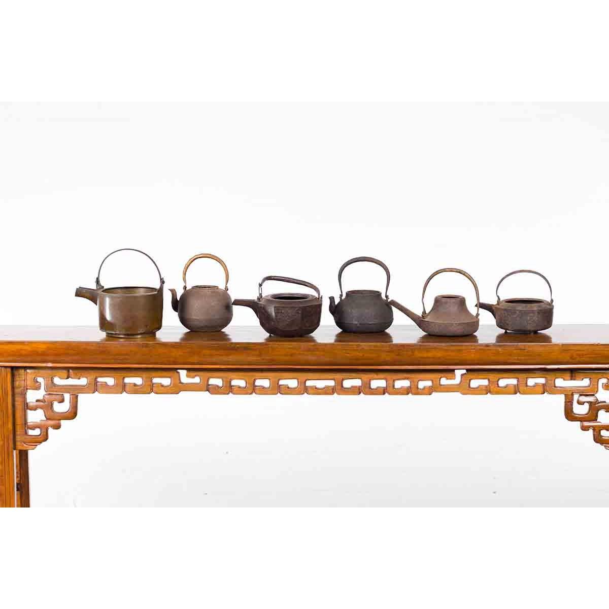 Japanese Meiji Period Late 19th Century Bronze Teapots with Weathered Patina-13. Asian & Chinese Furniture, Art, Antiques, Vintage Home Décor for sale at FEA Home