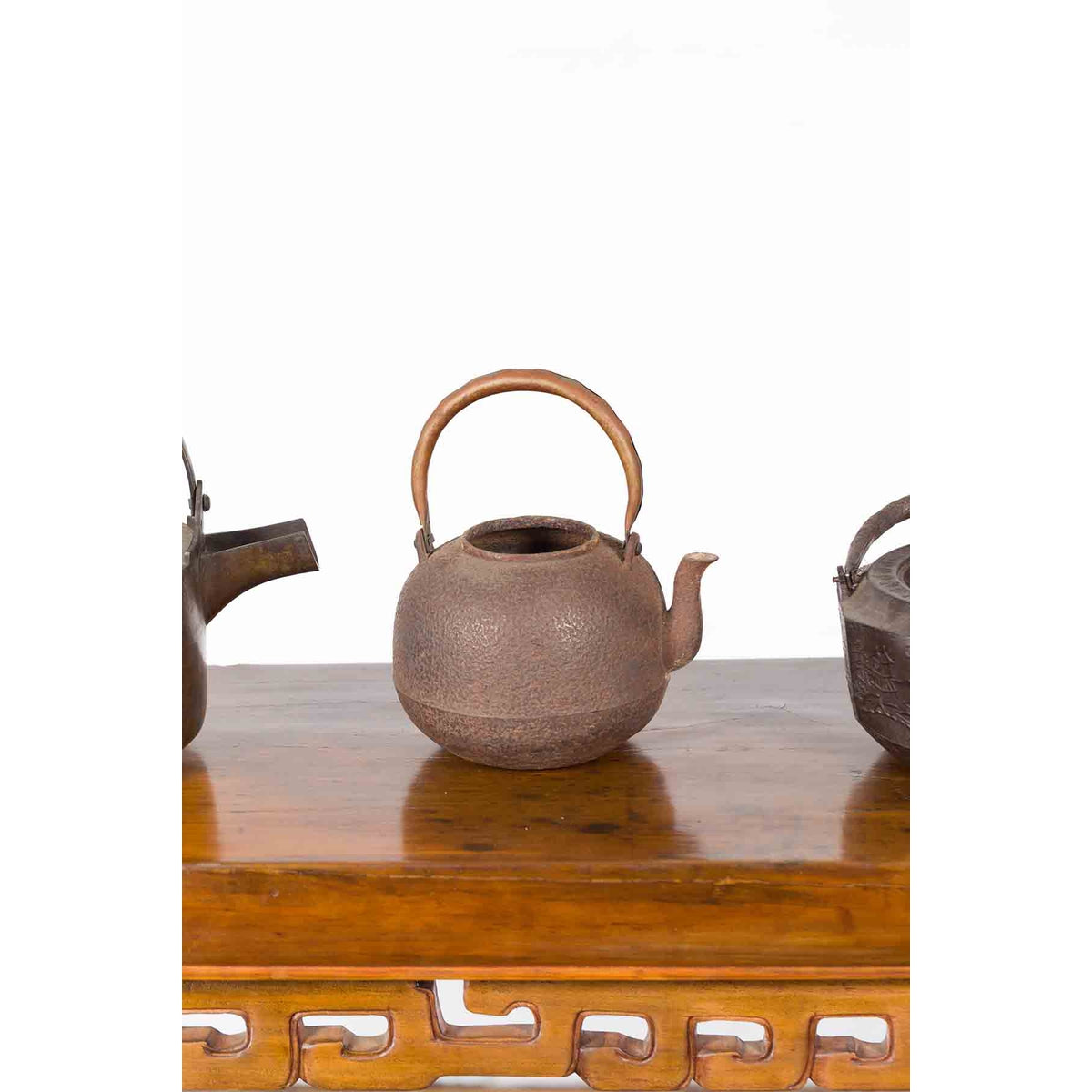 Japanese Meiji Period Late 19th Century Bronze Teapots with Weathered Patina-7. Asian & Chinese Furniture, Art, Antiques, Vintage Home Décor for sale at FEA Home