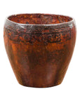 Thai Vintage Brown and Black Papier Mâché Basket with Floral Friezes-1. Asian & Chinese Furniture, Art, Antiques, Vintage Home Décor for sale at FEA Home