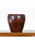 Thai Vintage Brown and Black Papier Mâché Basket with Floral Friezes-3. Asian & Chinese Furniture, Art, Antiques, Vintage Home Décor for sale at FEA Home