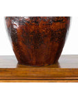 Thai Vintage Brown and Black Papier Mâché Basket with Floral Friezes-7. Asian & Chinese Furniture, Art, Antiques, Vintage Home Décor for sale at FEA Home
