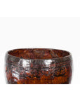 Thai Vintage Brown and Black Papier Mâché Basket with Floral Friezes-8. Asian & Chinese Furniture, Art, Antiques, Vintage Home Décor for sale at FEA Home