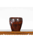 Thai Vintage Brown and Black Papier Mâché Basket with Floral Friezes-4. Asian & Chinese Furniture, Art, Antiques, Vintage Home Décor for sale at FEA Home