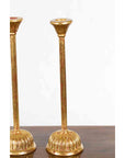 Pair of Japanese Hinamatsuri Gold Lacquered Candleholders with Lotus Bobèches-7. Asian & Chinese Furniture, Art, Antiques, Vintage Home Décor for sale at FEA Home