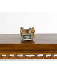Petite Thai Verde and Gilded Statuette of a Seated Monk Holding a Conch Shell-12. Asian & Chinese Furniture, Art, Antiques, Vintage Home Décor for sale at FEA Home
