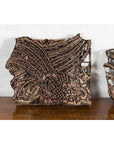 Set of Five Vintage Indonesian Copper Batik Textile Floral Printing Blocks-7. Asian & Chinese Furniture, Art, Antiques, Vintage Home Décor for sale at FEA Home