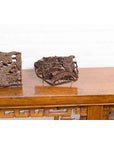 Five Vintage Indonesian Copper Batik Textile Floral Printing Blocks with Handles-11. Asian & Chinese Furniture, Art, Antiques, Vintage Home Décor for sale at FEA Home