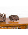 Five Vintage Indonesian Copper Batik Textile Floral Printing Blocks with Handles-7. Asian & Chinese Furniture, Art, Antiques, Vintage Home Décor for sale at FEA Home