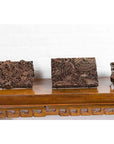 Five Vintage Indonesian Copper Batik Textile Floral Printing Blocks with Handles-9. Asian & Chinese Furniture, Art, Antiques, Vintage Home Décor for sale at FEA Home
