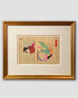 Antique Framed Japanese Shunga Woodblock Print of a Man and a Woman Making Love-2. Asian & Chinese Furniture, Art, Antiques, Vintage Home Décor for sale at FEA Home