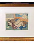 Antique Framed Japanese Shunga Woodblock Print of Two Women Making Love-1. Asian & Chinese Furniture, Art, Antiques, Vintage Home Décor for sale at FEA Home