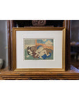 Antique Framed Japanese Shunga Woodblock Print of Two Women Making Love-3. Asian & Chinese Furniture, Art, Antiques, Vintage Home Décor for sale at FEA Home