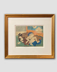 Antique Framed Japanese Shunga Woodblock Print of Two Women Making Love-2. Asian & Chinese Furniture, Art, Antiques, Vintage Home Décor for sale at FEA Home