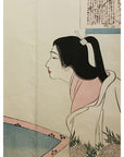 Antique Japanese Framed Woodblock Print Depicting a Man and Woman Discussing-9. Asian & Chinese Furniture, Art, Antiques, Vintage Home Décor for sale at FEA Home