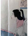 Antique Japanese Framed Woodblock Print Depicting a Man and Woman Discussing-5. Asian & Chinese Furniture, Art, Antiques, Vintage Home Décor for sale at FEA Home