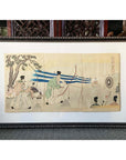 Japanese Meiji Chikanobu Toyohara Framed Woodblock Print with Archery Tournament-2. Asian & Chinese Furniture, Art, Antiques, Vintage Home Décor for sale at FEA Home