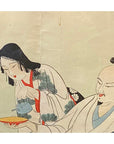 19th Century Japanese Woodblock Print Depicting Monks Having Tea, in Black Frame-2. Asian & Chinese Furniture, Art, Antiques, Vintage Home Décor for sale at FEA Home