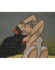 Large Vintage Indian Hand-Painted Woman Dancer Mounted on a Bamboo Style Frame-3. Asian & Chinese Furniture, Art, Antiques, Vintage Home Décor for sale at FEA Home