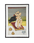 Large Vintage Indian Hand-Painted Woman Dancer Mounted on a Bamboo Style Frame-1. Asian & Chinese Furniture, Art, Antiques, Vintage Home Décor for sale at FEA Home