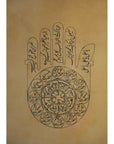 Astrological Hand-Painted on Parchment Print Depicting a Hand with Calligraphy-5. Asian & Chinese Furniture, Art, Antiques, Vintage Home Décor for sale at FEA Home