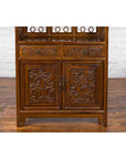 Chinese Early 20th Century Bookcase with Open Shelves, Drawer and Carved Doors-8. Asian & Chinese Furniture, Art, Antiques, Vintage Home Décor for sale at FEA Home