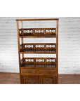 Chinese Early 20th Century Bookcase with Open Shelves, Drawer and Carved Doors-9. Asian & Chinese Furniture, Art, Antiques, Vintage Home Décor for sale at FEA Home