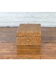 Vintage Chinese Rattan over Wood Rectangular Box or Low Side Table-11. Asian & Chinese Furniture, Art, Antiques, Vintage Home Décor for sale at FEA Home