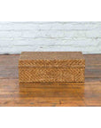 Vintage Chinese Rattan over Wood Rectangular Box or Low Side Table-3. Asian & Chinese Furniture, Art, Antiques, Vintage Home Décor for sale at FEA Home