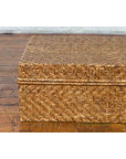 Vintage Chinese Rattan over Wood Rectangular Box or Low Side Table-9. Asian & Chinese Furniture, Art, Antiques, Vintage Home Décor for sale at FEA Home