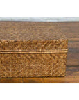 Vintage Chinese Rattan over Wood Rectangular Box or Low Side Table-10. Asian & Chinese Furniture, Art, Antiques, Vintage Home Décor for sale at FEA Home