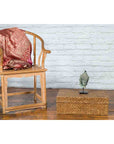 Vintage Chinese Rattan over Wood Rectangular Box or Low Side Table-4. Asian & Chinese Furniture, Art, Antiques, Vintage Home Décor for sale at FEA Home