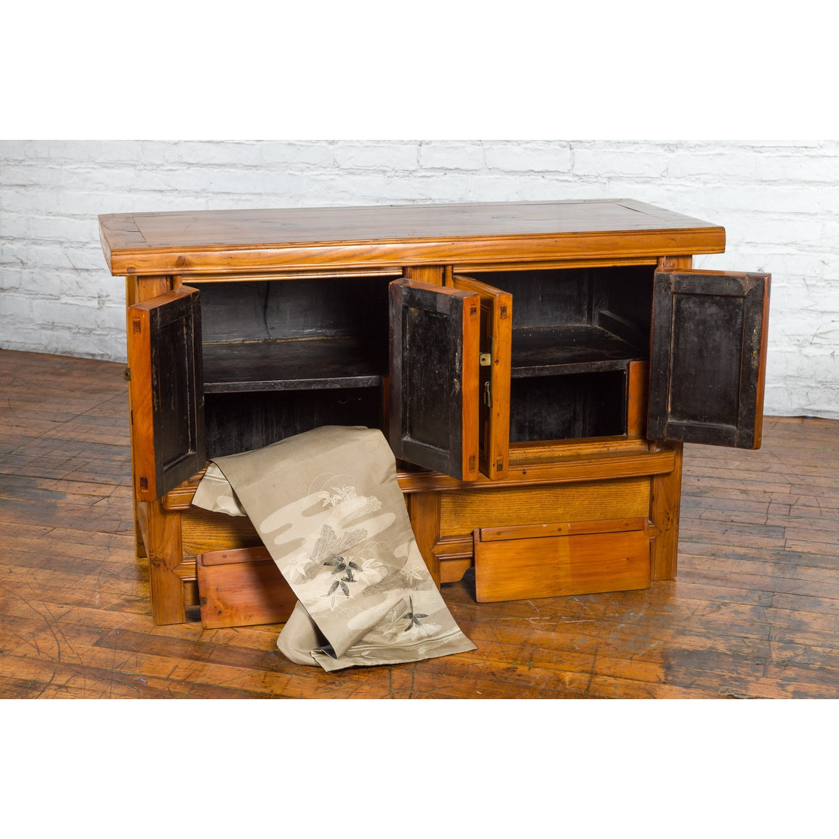 Antique Chinese Console Cabinet with Petite Double Doors and Hidden Compartments-13. Asian & Chinese Furniture, Art, Antiques, Vintage Home Décor for sale at FEA Home