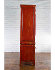 Qing Dynasty 19th Century Red Lacquer Compound Cabinet with Raised Panels-6. Asian & Chinese Furniture, Art, Antiques, Vintage Home Décor for sale at FEA Home