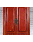 Qing Dynasty 19th Century Red Lacquer Compound Cabinet with Raised Panels-10. Asian & Chinese Furniture, Art, Antiques, Vintage Home Décor for sale at FEA Home