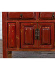 Qing Dynasty 19th Century Red Lacquer Compound Cabinet with Raised Panels-13. Asian & Chinese Furniture, Art, Antiques, Vintage Home Décor for sale at FEA Home