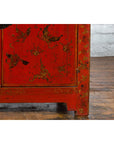 Chinese Qing Dynasty 19th Century Red Lacquer Cabinet with Butterfly Décor-11. Asian & Chinese Furniture, Art, Antiques, Vintage Home Décor for sale at FEA Home