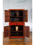 Chinese Qing Dynasty 19th Century Red Lacquer Cabinet with Butterfly Décor-2. Asian & Chinese Furniture, Art, Antiques, Vintage Home Décor for sale at FEA Home
