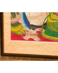 Large Framed Indian 19th Century Painting of Guanyin Sitting on a Dragon-16. Asian & Chinese Furniture, Art, Antiques, Vintage Home Décor for sale at FEA Home