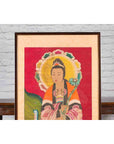 Large Framed Indian 19th Century Painting of Guanyin Sitting on a Dragon-5. Asian & Chinese Furniture, Art, Antiques, Vintage Home Décor for sale at FEA Home