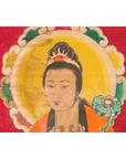Large Framed Indian 19th Century Painting of Guanyin Sitting on a Dragon-8. Asian & Chinese Furniture, Art, Antiques, Vintage Home Décor for sale at FEA Home