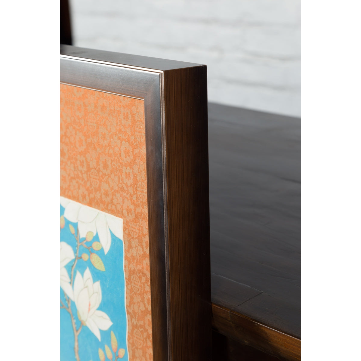 Qing Dynasty 19th Century Turquoise Print Depicting Birds Perched in a Tree-19. Asian & Chinese Furniture, Art, Antiques, Vintage Home Décor for sale at FEA Home