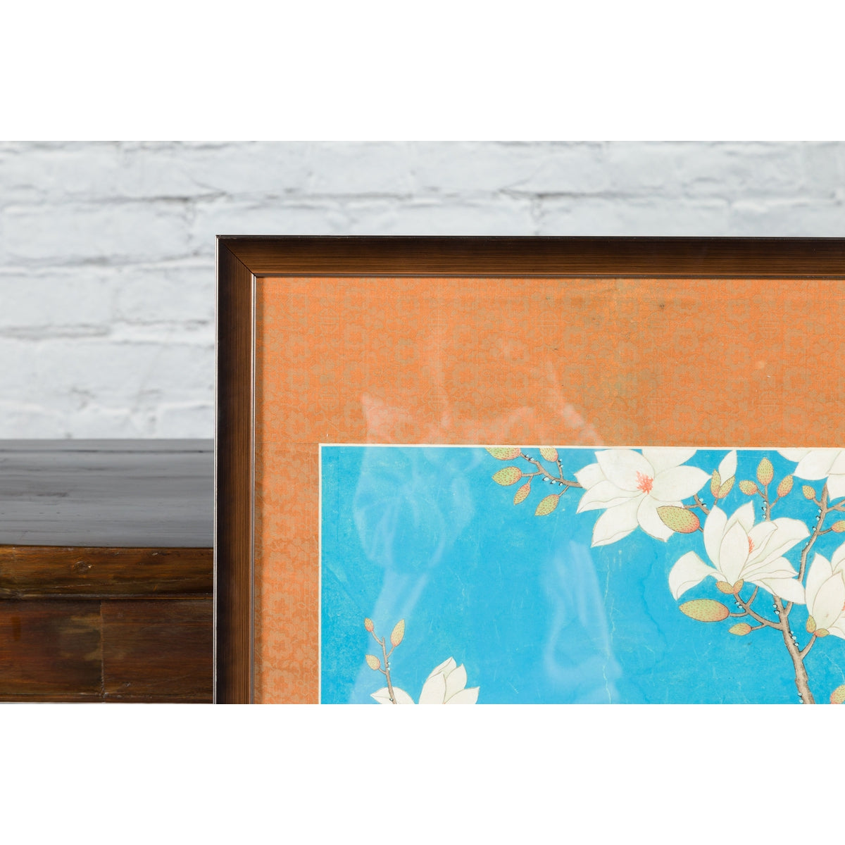Qing Dynasty 19th Century Turquoise Print Depicting Birds Perched in a Tree-11. Asian & Chinese Furniture, Art, Antiques, Vintage Home Décor for sale at FEA Home