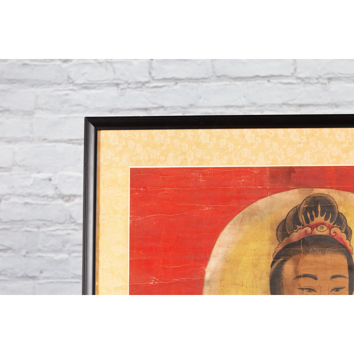 19th Century Indian Print with Guanyin the Bodhisattva of Compassion on Elephant-12. Asian & Chinese Furniture, Art, Antiques, Vintage Home Décor for sale at FEA Home