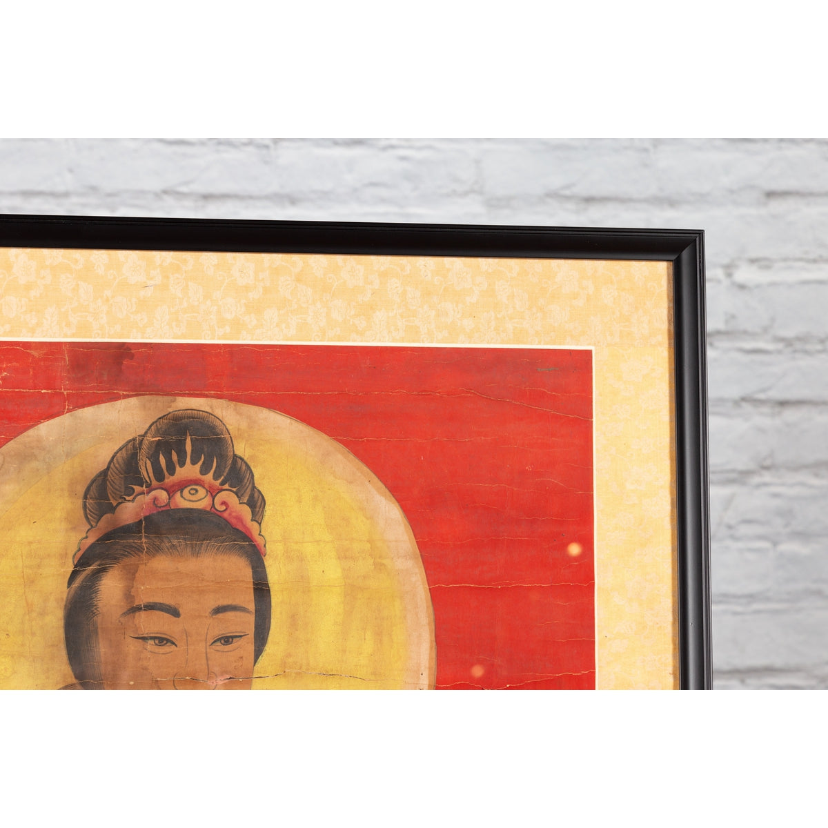 19th Century Indian Print with Guanyin the Bodhisattva of Compassion on Elephant-13. Asian & Chinese Furniture, Art, Antiques, Vintage Home Décor for sale at FEA Home