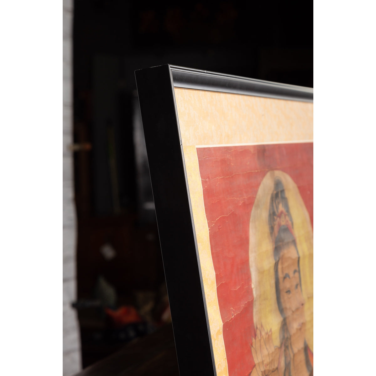 19th Century Indian Print with Guanyin the Bodhisattva of Compassion on Elephant-16. Asian & Chinese Furniture, Art, Antiques, Vintage Home Décor for sale at FEA Home