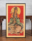 19th Century Indian Print with Guanyin the Bodhisattva of Compassion on Elephant-3. Asian & Chinese Furniture, Art, Antiques, Vintage Home Décor for sale at FEA Home