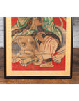 19th Century Indian Print with Guanyin the Bodhisattva of Compassion on Elephant-5. Asian & Chinese Furniture, Art, Antiques, Vintage Home Décor for sale at FEA Home